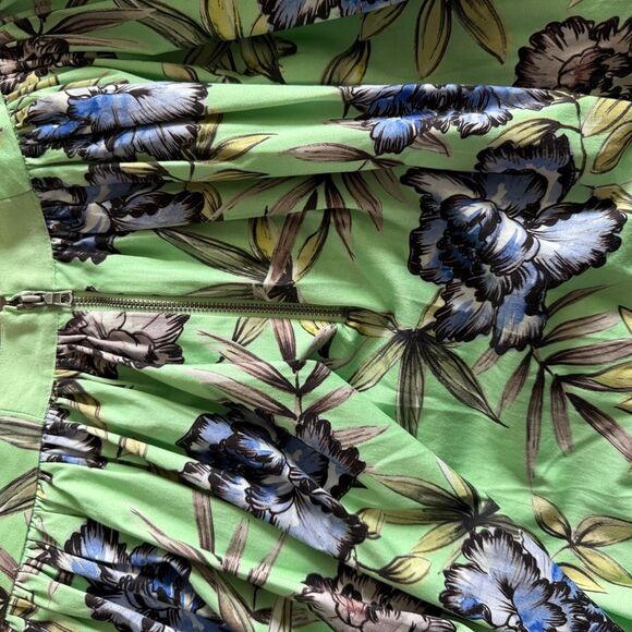 Alice + Olivia Green Floral Pleated Tania Skirt – Size 6 - Picture 5 of 5